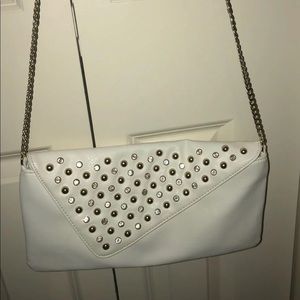 White bedazzled clutch/purse